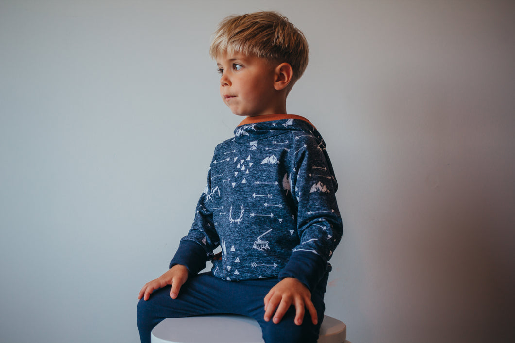 Navy Adventure Grow-With-Me Hoodie