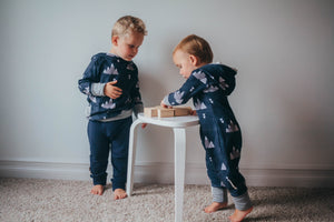 Navy Mountain Bamboo Romper