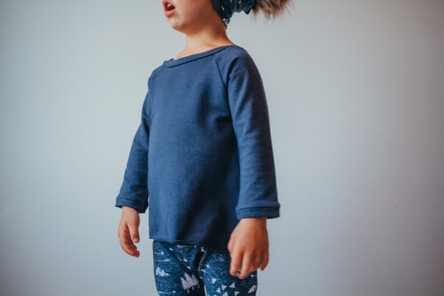 Navy Hi-Lo Tee-Bamboo