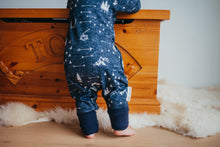 Navy Arrow Bamboo Romper-No Hood