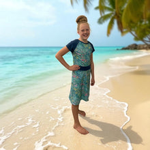 Teal floral swimsuit