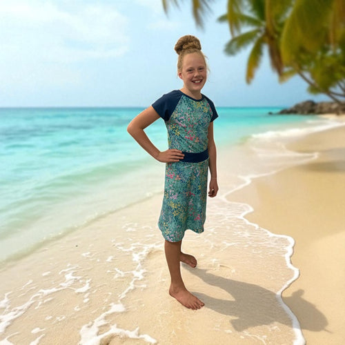 Teal floral swimsuit